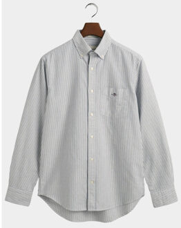 Gant Casual hemd lange mouw oxford banker stripe shirt 3000230/423 Blauw