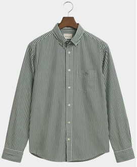 Gant Casual hemd lange mouw reg classic poplin stripe shi 3000130/338 Groen - XXXL