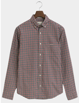 Gant Casual hemd lange mouw reg twill gingham shirt 3250233/604 Rood - XXL