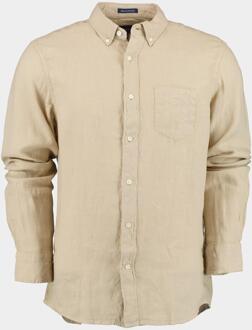 Gant Casual hemd lange mouw reg ut gmnt dyed linen shirt 3230102/270 Beige - XL