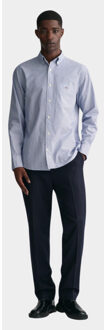 Gant Casual hemd lange mouw regular fit banker stripe 3000140/436 - maat XXL Blauw