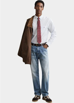 Gant Casual hemd lange mouw regular fit poplin 3000130/455 Blauw