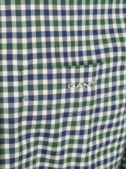 Gant Casual Overhemd Twill Ruit Groen - M