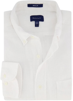 Gant Casual wit linnen overhemd Gant , White , Heren - Xl,L,M