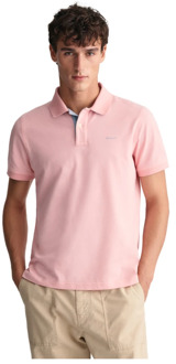 Gant Contrast Piqué Polo Heren lichtroze - lichtblauw - 3XL