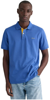 Gant Contrast Piqué Polo Shirt Gant , Blue , Heren - 2Xl,Xl,L,M,3Xl