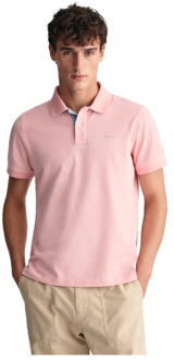 Gant Contrast Piqué Polo Shirt Gant , Pink , Heren - 2Xl,Xl,L,M,S,3Xl