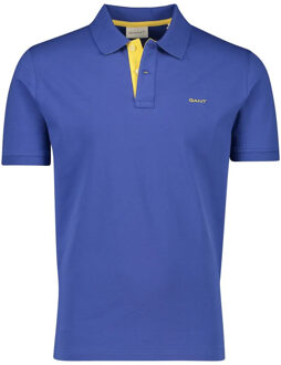 Gant Contrast Piqué Poloshirt Blauw - M