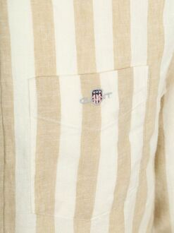 Gant Cotton Linen Overhemd Streep Beige - 3XL,L,M,XL,XXL