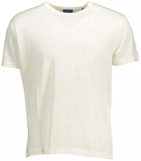 Gant Geborduurd Biologisch Katoenen T-shirt Gant , White , Dames - L