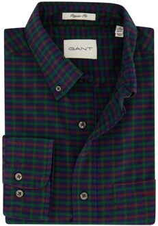 Gant Geruite Button-Down Overhemd in Groen, Rood en Blauw Gant , Blue , Heren - 2Xl,Xl,L,M