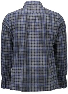 Gant Geruite Flanellen Overhemd Lange Mouwen Regular Fit Donkerblauw