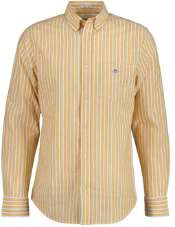 Gant Gestreept Linnen Overhemd Gant , Yellow , Heren - 2Xl,Xl,L,M