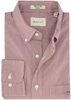 Gant Gestreept Rood Wit Overhemd met Borstzak Gant , Red , Heren - L,M,5Xl