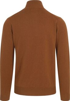Gant Half Zip Trui Lamswol Bruin - XXL