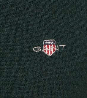 Gant Halfzip Wol Trui Logo Groen - 3XL