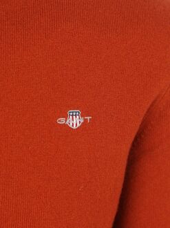Gant Halfzip Wol Trui Logo Rust Oranje - 3XL,L,M,XL,XXL