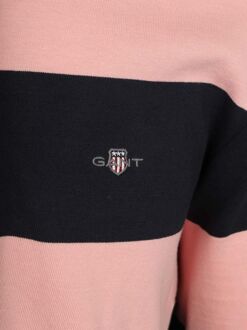 Gant Heavy Rugger Shield Polo Streep Navy Roze - 3XL,L,M,XL,XXL