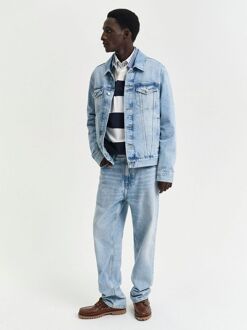 Gant Heavy Rugger Shield Polo Streep Navy Wit Blauw - L,XL,XXL