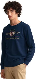 Gant Heren Archive Shield Crew Hals Sweatshirt - maat 2XL Navy