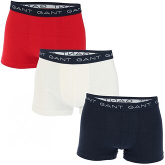 Gant Heren Boxershort (Pakket van 3) (Rood/Offwit/Navy Blauw) - L