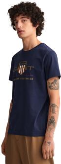 Gant heren Crew Neck T-shirt Archive Shield Navy