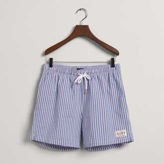 Gant Heren Gant Classic Fit Seersucker Zwemshorts in Blauw