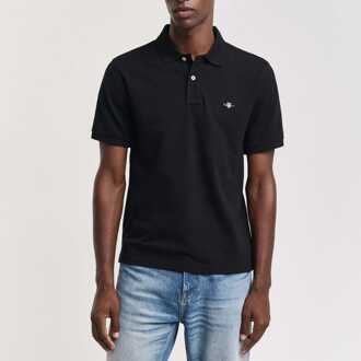 Gant Heren Gant Geborduurd Archive Shield Poloshirt in Zwart
