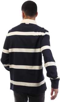 Gant Heren Gant Gestreept Heavy Rugger Poloshirt in Navy-Wit