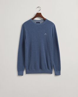 Gant Heren Gant Katoen Piqué Crewneck Sweatshirt in Blauw - maat XL