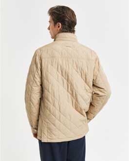 Gant Heren Gant Quilted Windcheater Halflang Jasje in Khaki Kaki - M