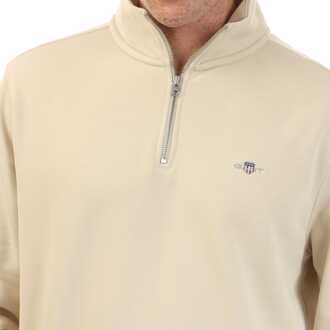 Gant Heren Gant Shield Half-Zip Sweatshirt in Beige