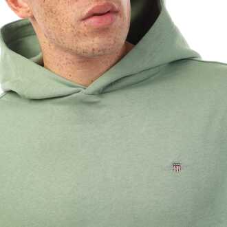 Gant Heren Gant Shield Logo Hoodie in Groen - maat