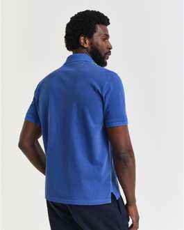 Gant Heren Gant Sunfaded Piqué Poloshirt in Blauw - maat