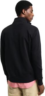 Gant Heren Geborduurd Schild Half Ritssweatshirt Zwart - XL