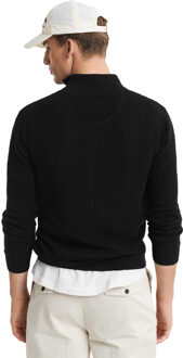 Gant Heren Katoen Piqué Half Rits Fleece (Zwart) - 3XL