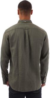 Gant Heren Linnen Kledingstuk Geverfd Normaal Overhemd (Groen) - XL