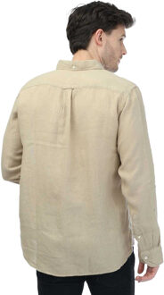 Gant Heren Linnen Normaal Overhemd (Beige)