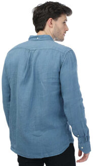 Gant Heren Linnen Normaal Overhemd (Blauw) - 4XL