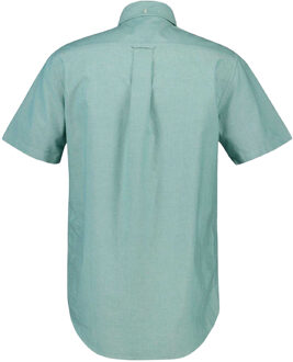 Gant Heren Oxford Regular Korte Mouwen Shirt (Teal) - maat L Groenblauw