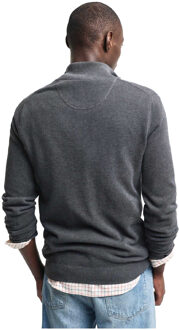 Gant Heren Piqué Half Zip Sweatshirt (Grijs) - maat