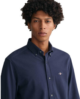 Gant Heren Piqué Jersey Regular Overhemd (Marine) Navy - S