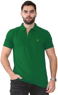 Gant heren poloshirt met contrasterende kraag Groen