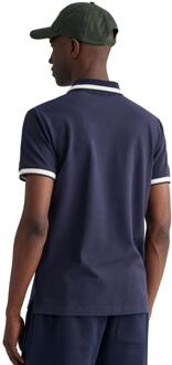 Gant heren poloshirt met kantelende piqué - maat S Navy