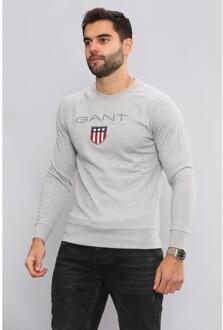 Gant Heren Pullover Sweatshirt | Gant Shield Grijs