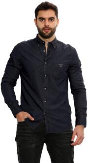 Gant Heren Regular Fit Overhemd - Zwart - XL