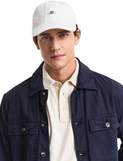 Gant Heren Shield Katoen Twill Pet Wit - One Size