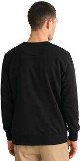 Gant | Heren Shield Trui met Ronde Hals - maat L Zwart