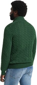 Gant Heren Snoer Katoenen Half Rits Fleece (Groen) - M