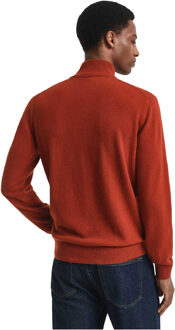 Gant Heren Superfine Lamawol Half Zip Sweatshirt (Bruin)